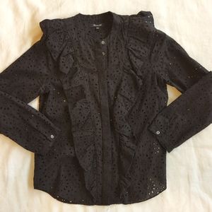 Madewell Black Eyelet Blouse